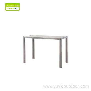 Plastic Wood With Stainless Steel Bar Table